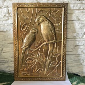 Vintage Copper Wall Art – Parrots in Nature