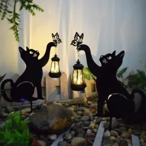 Solar Outdoor Lamp for Garden Cute Cat
